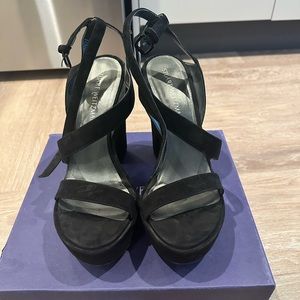 Stuart Weitzman Suede black platforms